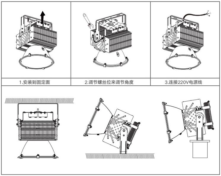 东莞丝瓜视频免费看照明多用途防水大功率led塔吊灯安装示意图